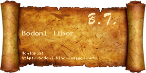 Bodoni Tibor névjegykártya